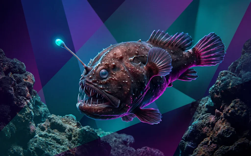 Derin Deniz: Karanlıkta Kendi Işığını Yaratan Bilinmeyen Evren 2 Deep sea anglerfish using bioluminescence in the dark ocean